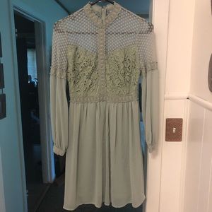 Sage Green Long-Sleeve Dress🧚🏻‍♀️